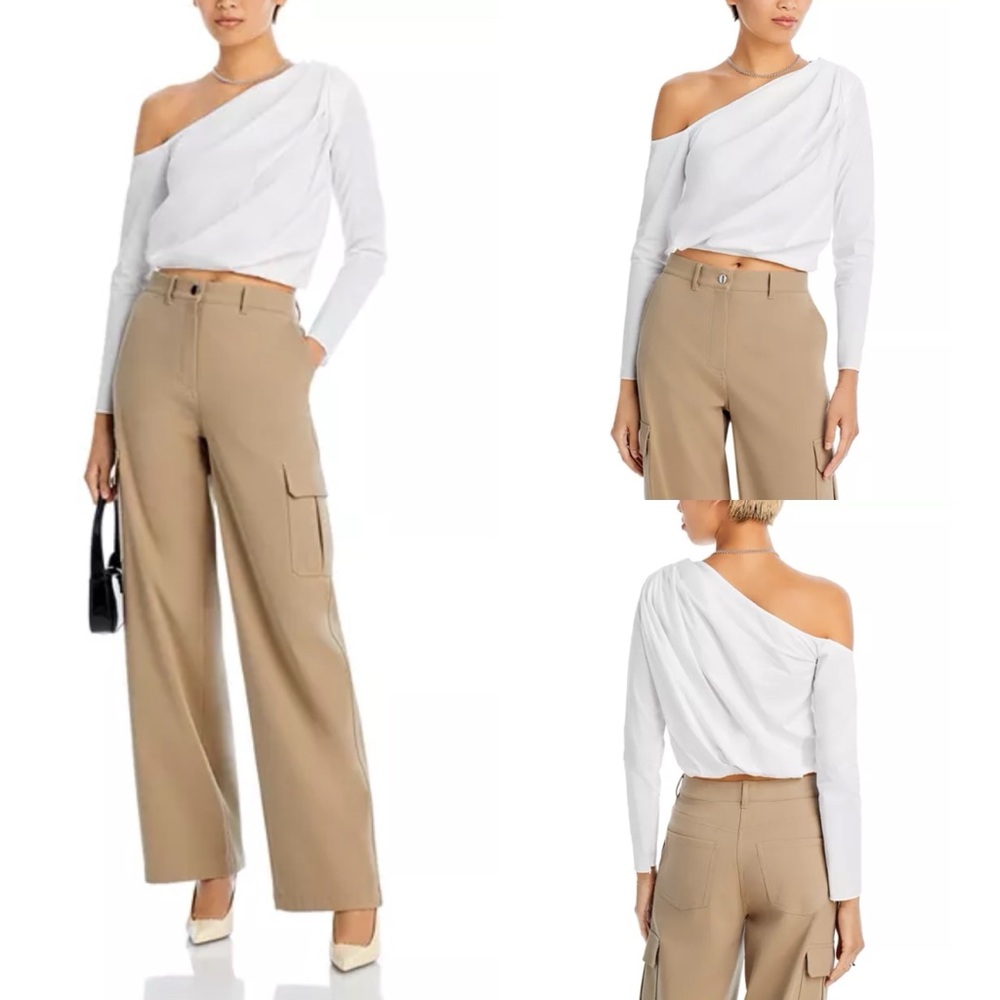 STAUD White Asymmetrical Blouse